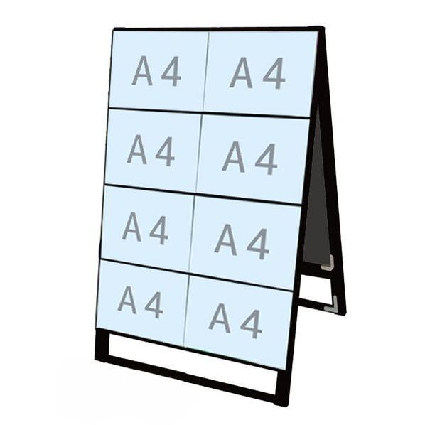 ブラックカードケーススタンド看板 A4横16両面 ブラック 660×520×970mm BCCSKA4Y16R 1点