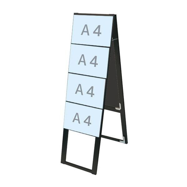 ブラックカードケーススタンド看板 A4横8両面ハイ ブラック 340×620×1180mm BCCSKA4Y8RH 1点