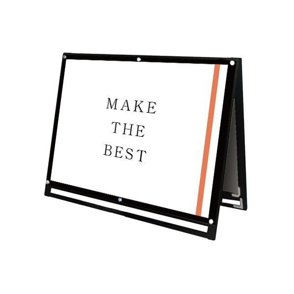 ブラックポスター用スタンド看板 A0横ロウ両面ブラック ブラック 1268×520×970mm BPSSKA0YLRB 1点