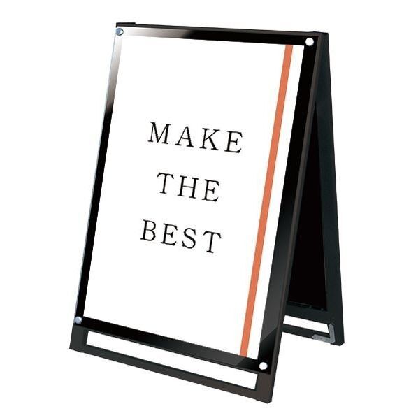 ブラックポスター用スタンド看板 A1ロウ両面ブラック ブラック 674×520×970mm BPSSKA1LRB 1点