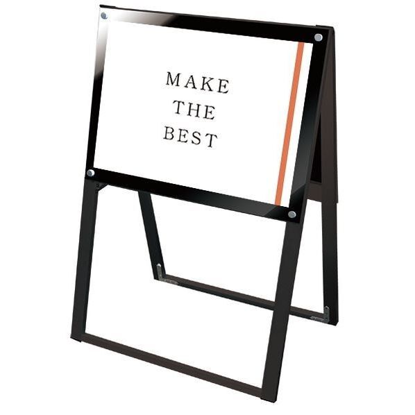 ブラックポスター用スタンド看板 A2横両面ブラック ブラック 674×530×985mm BPSSKA2YRB 1点