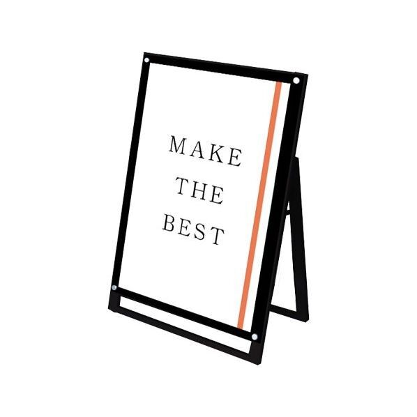 ブラックポスター用スタンド看板マグネジ A1ロウ片面ブラック ブラック 674×395×970mm BPSSKMNA1LKB 1点