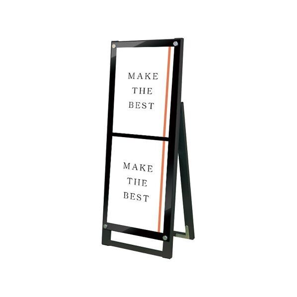ブラックポスター用スタンド看板マグネジ A3縦縦片面ブラック ブラック 380×395×970mm BPSSKMNA3TTKB 1点