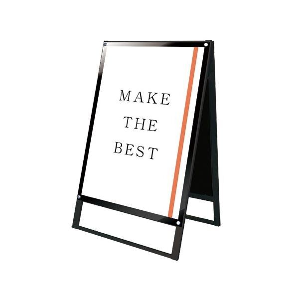 ブラックポスター用スタンド看板マグネジ B1両面ブラック ブラック 808×670×1275mm BPSSKMNB1RB 1点