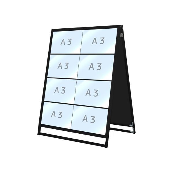 ブラックバリウスカードケーススタンド看板 A3横16両面 ブラック 946×680×1375mm BVACCSKA3Y16R 1点