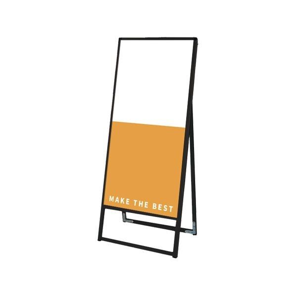 ブラックバリウススタンド看板 アルミ複合板タイプ 450×1200片面 ブラック 486×490×1375mm BVASKAP450X1200K 1点