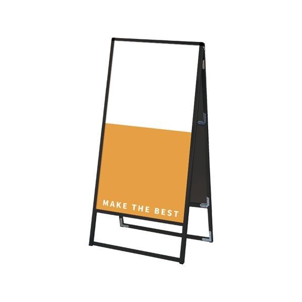 ブラックバリウススタンド看板 アルミ複合板タイプ 600×1200両面 ブラック 636×680×1375mm BVASKAP600X1200R 1点