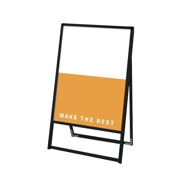 ブラックバリウススタンド看板 アルミ複合板タイプ 600×900片面 ブラック 636×405×1080mm BVASKAP600X900K 1点