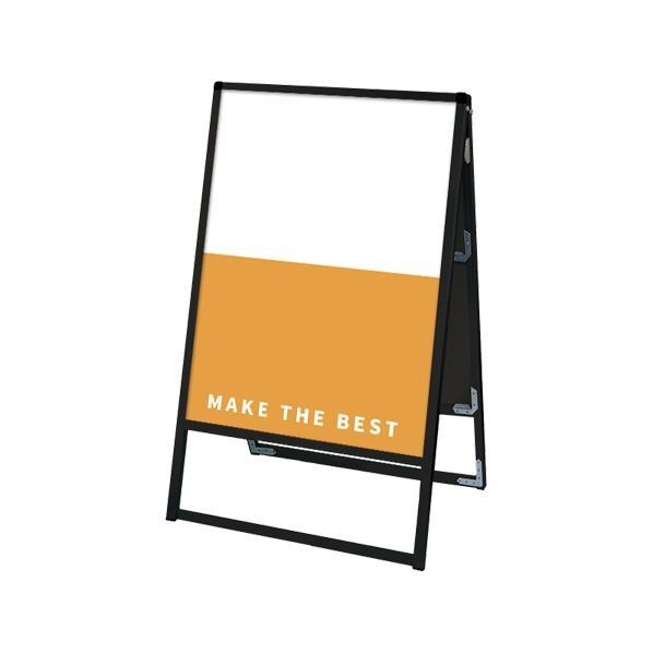 ブラックバリウススタンド看板 アルミ複合板タイプ 600×900両面 ブラック 636×540×1080mm BVASKAP600X900R 1点