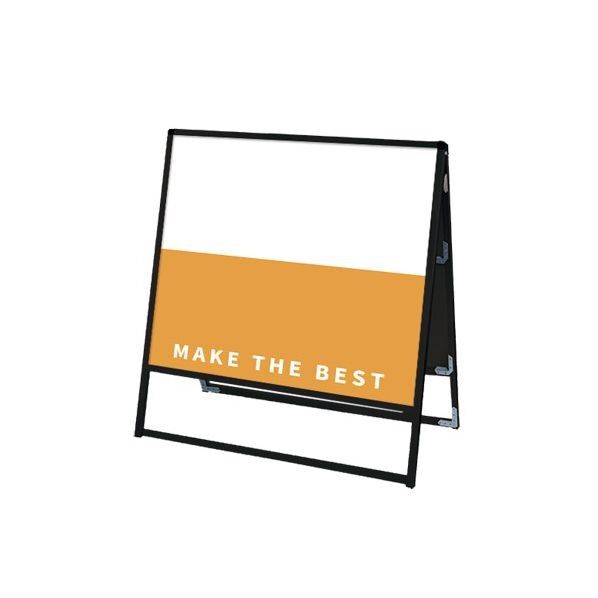 ブラックバリウススタンド看板 アルミ複合板タイプ 900×900両面 ブラック 936×540×1080mm BVASKAP900X900R 1点