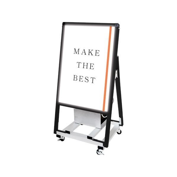 ブラックバリウススタンド看板 バッテリーLED A2片面 ブラック 456×320×890mm BVASKBALEDA2K 1点