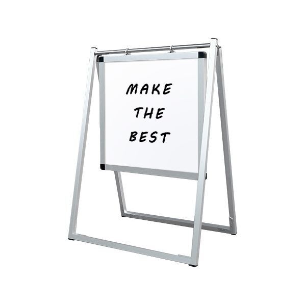 スイングサインホワイトボード 450×450 シルバー SWSWB450X450 1点