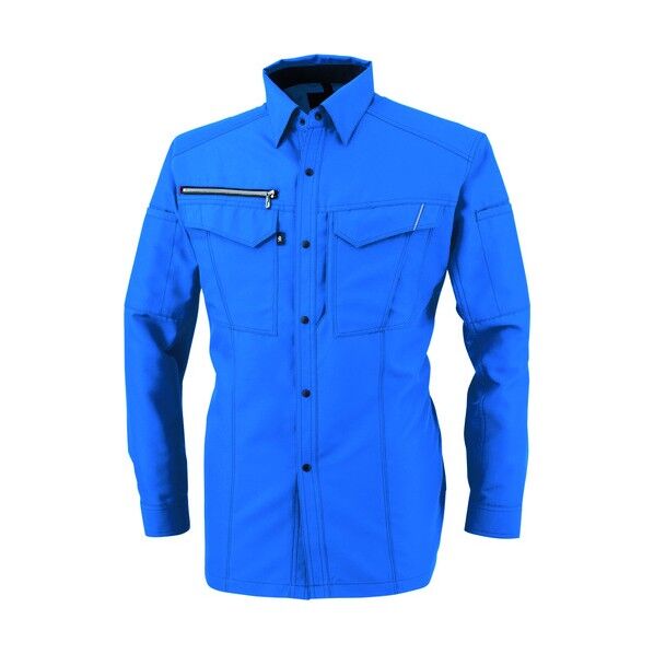 長袖シャツ スカイブルー Lサイズ A-8078-16-L 1点