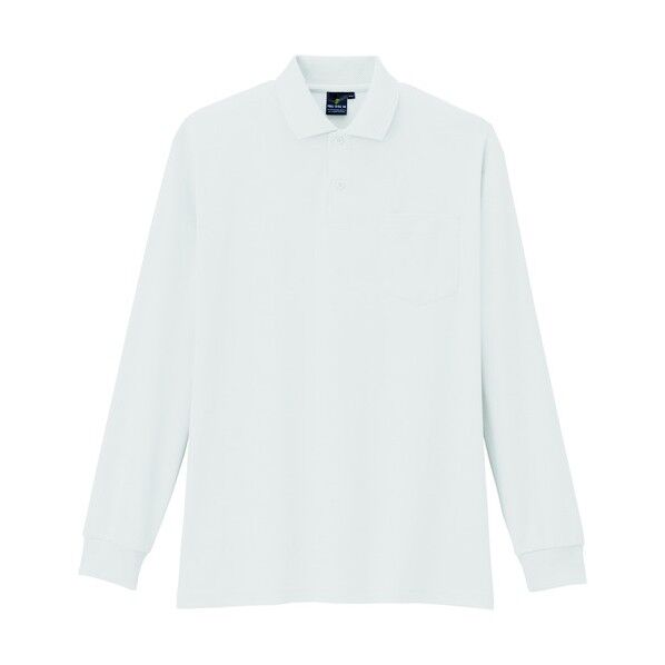 制電･防透･消臭長袖ポロシャツ 0ホワイト S AS-258-0-S 1点