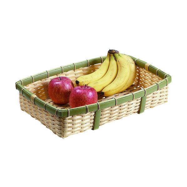 萬洋 樹脂 身竹角長カゴ 深