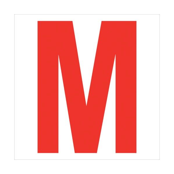 カッティングステッカー 英字M 文字高100mm 赤 6300008256 1点