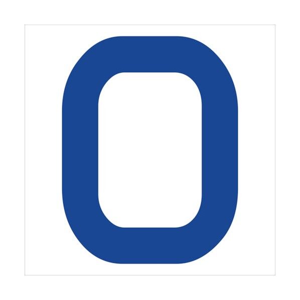 カッティングステッカー 英字O 文字高100mm 青 6300008294 1点