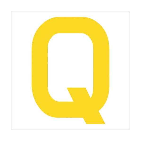 カッティングステッカー 英字Q 文字高100mm 黄 6300008332 1点
