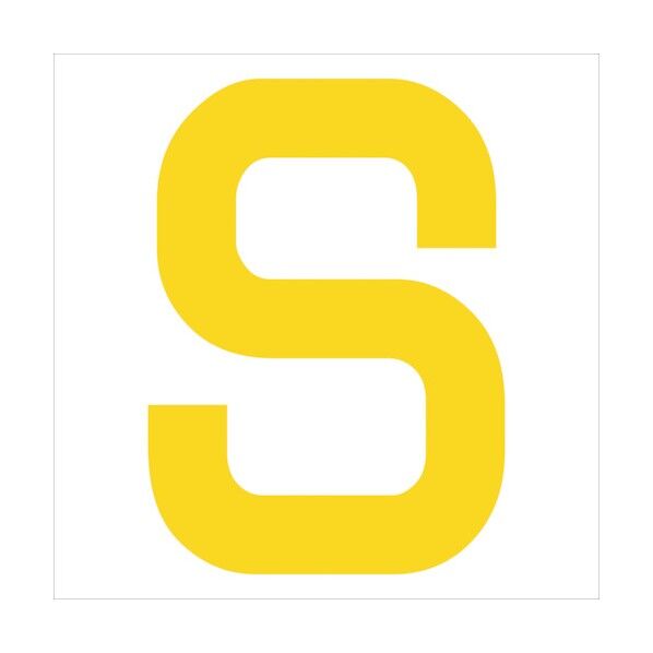 カッティングステッカー 英字S 文字高100mm 黄 6300008334 1点