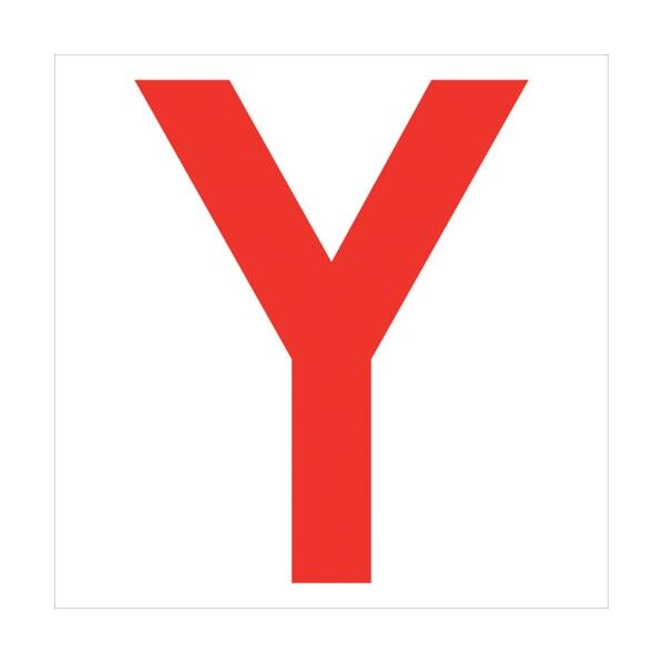 カッティングステッカー 英字Y 文字高100mm 赤 6300008268 1点