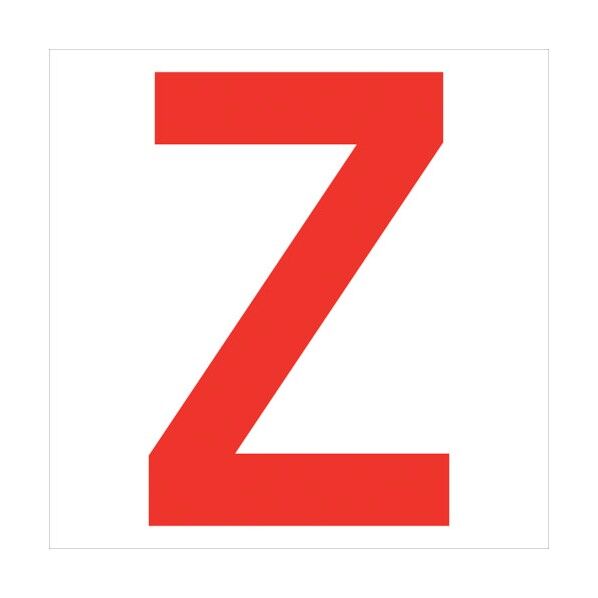 カッティングステッカー 英字Z 文字高100mm 赤 6300008269 1点