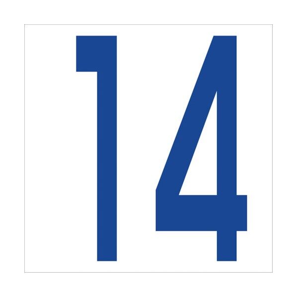 カッティングステッカー 数字14 文字高100mm 青 6300005905 1点