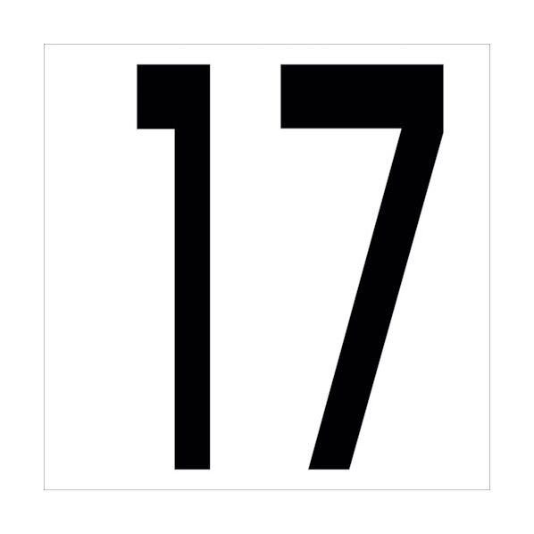 カッティングステッカー 数字17 文字高100mm 黒 6300005638 1点