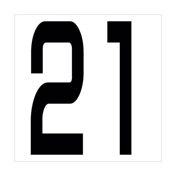 カッティングステッカー 数字21 文字高100mm 黒 6300005642 1点