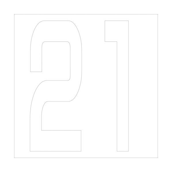 カッティングステッカー 数字21 文字高100mm 白 6300005732 1点