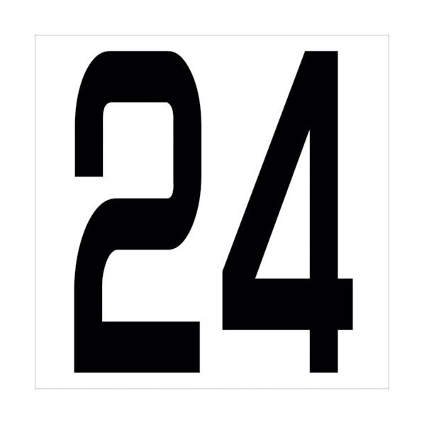 カッティングステッカー 数字24 文字高100mm 黒 6300005645 1点