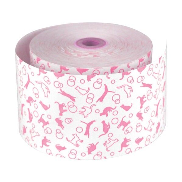 ファンシーレジ用紙 58mm幅 ねこ ピンク 50巻入 6300027966 1セット