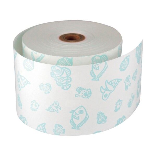 ファンシーレジ用紙 58mm幅 魚 青 8巻入 6300028004 1セット