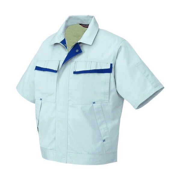 半袖ブルゾン（配色）（男女兼用） 003シルバーグレー×ロイヤルブルー M 5571 1