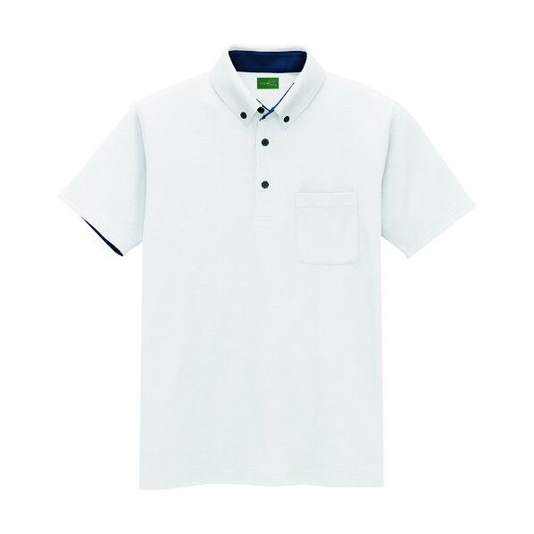 制電半袖ボタンダウンポロシャツ（男女兼用） 001ホワイト 4L 50006 1
