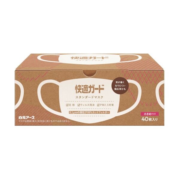 快適ガードスタンダードマスク 小さめサイズ 58122 40枚