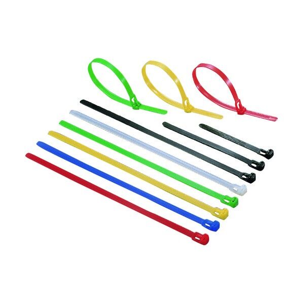 リピートタイ 幅7.4X長さ250mm 屋内用 黄 RF250-YLW 100本