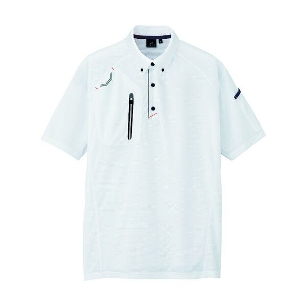 半袖ボタンダウンポロシャツ(男女兼用) 001ホワイト 5L 10605 1