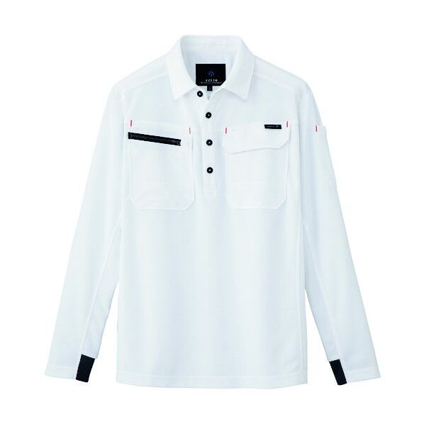 長袖ポロシャツ（男女兼用） 001ホワイト 4L 10608 1