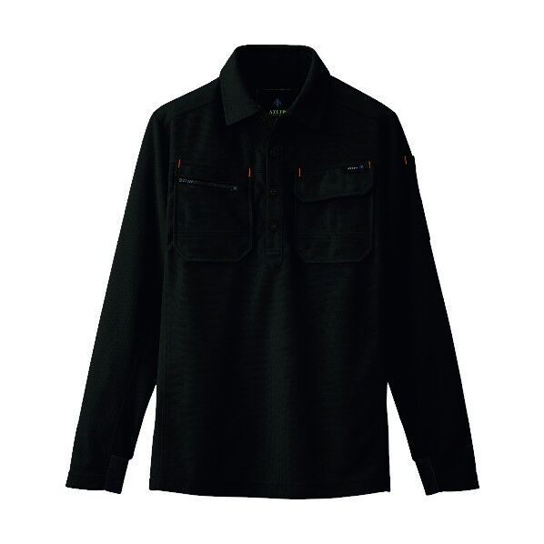 長袖ポロシャツ（男女兼用） 010ブラック 4L 10608 1