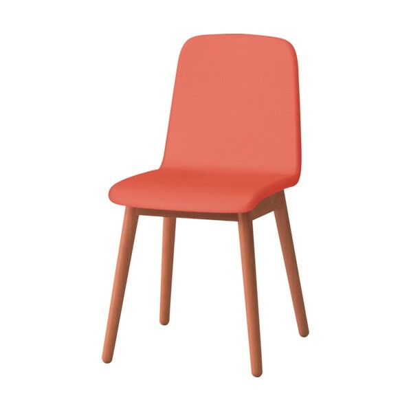 ノットワーク背座一体木脚チェア張ぐるみ 木脚ラスティックビーチM・布地アンバーオレンジ KLL-134C1-MD3 1点