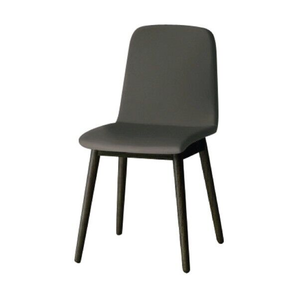 ノットワーク背座一体木脚チェア張りぐるみ 脚ラスティックビーチD・ウレタンレザーセピアブラウン KLL-134DK-DK1 1点