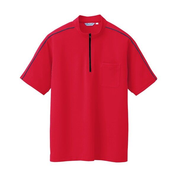 半袖クイックドライジップシャツ（男女兼用） 046レッド 5 CL3000 1