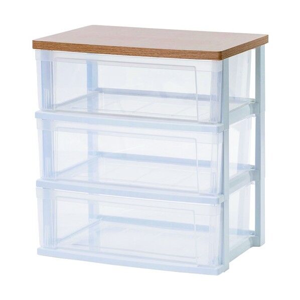 282272ウッドトップチェスト NSWー543WT フレンチオーク/クリア 3段 NSW-543WT-FOC 1点