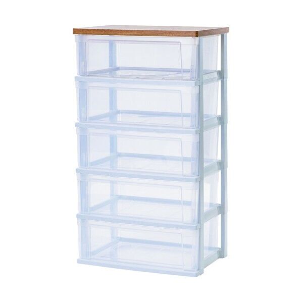 ウッドトップチェスト フレンチオーク/クリア NSW-545WT 1点