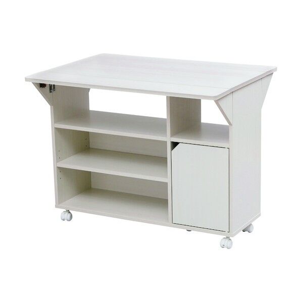 扉付きキッチンワゴン オフホワイト TKW-90 1点