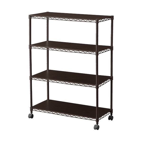 522769 カラーメタルラック ウッドボード付き CMM-75104B-BW 1点