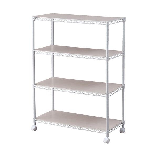 522767 カラーメタルラック ウッドボード付き CMM-75104B-W 1点