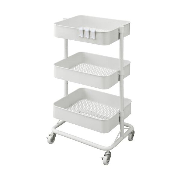 アイリスオーヤマ 100902 キッチンワゴン ホワイト KWG-HA-W 1点...