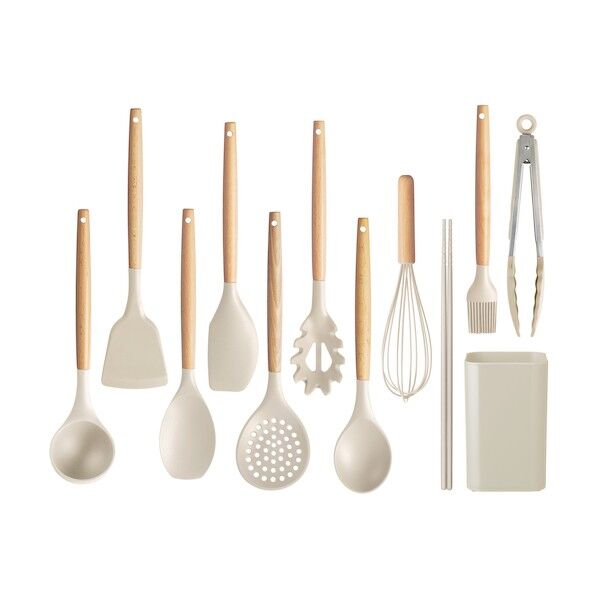 キッチンツール11点+スタンドセット グレージュ KT-11SS 12個