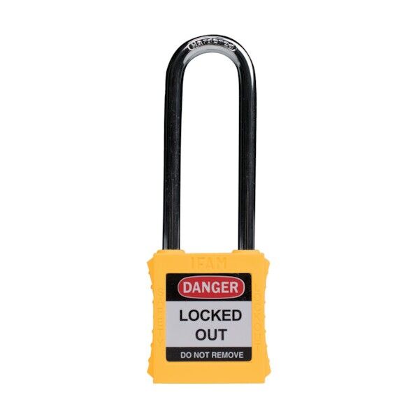 IFAM社 ロックアウト用南京錠 スチール製シャックル(ツル長) 黄 44786 1点